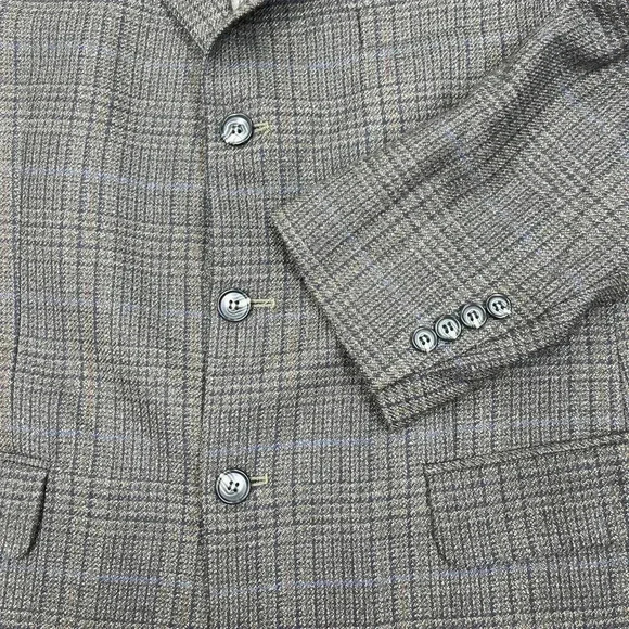 Andrew Fezza Plaid 3 Button Sport Coat Blazer Mens 40S Brown Lambswool - Picture 4 of 15
